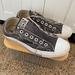 Chuck taylor distressed slip on laceless sneaker